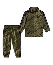 Baby Boys Printed Tricot Jacket and Pants, 2 Piece Set