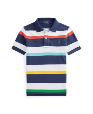 striped mesh polo