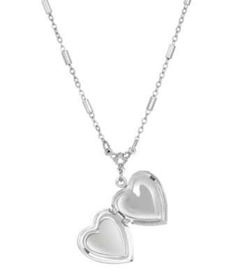 Blue Enamel Heart-Shaped Horse Locket Necklace