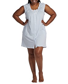 Plus Size Striped Short Nightgown