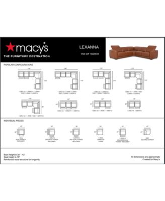 Lexanna 3-Pc. Leather Sofa with 3 Power Motion Recliners, Created for Macy&#39;s