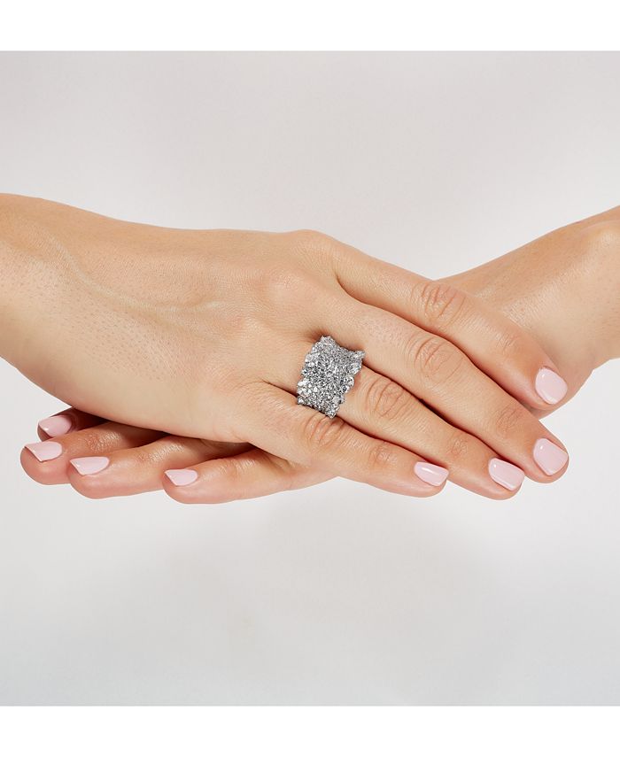 Arabella Cubic Zirconia Cluster Statement Ring in Sterling Silver Macy's