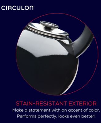 Enamel on Steel 2-Qt. Whistling Teakettle with Flip-Up Spout