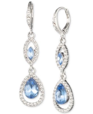 Pav&eacute; Crystal Orb Double Drop Earrings