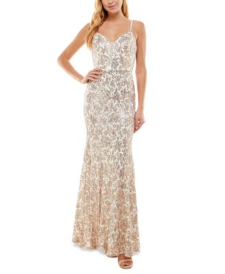 City Studios - Juniors' Sequined Lace Gown