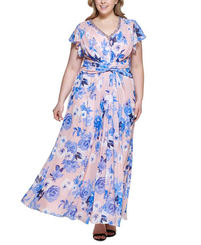Eliza j embellished hotsell floral ball gown