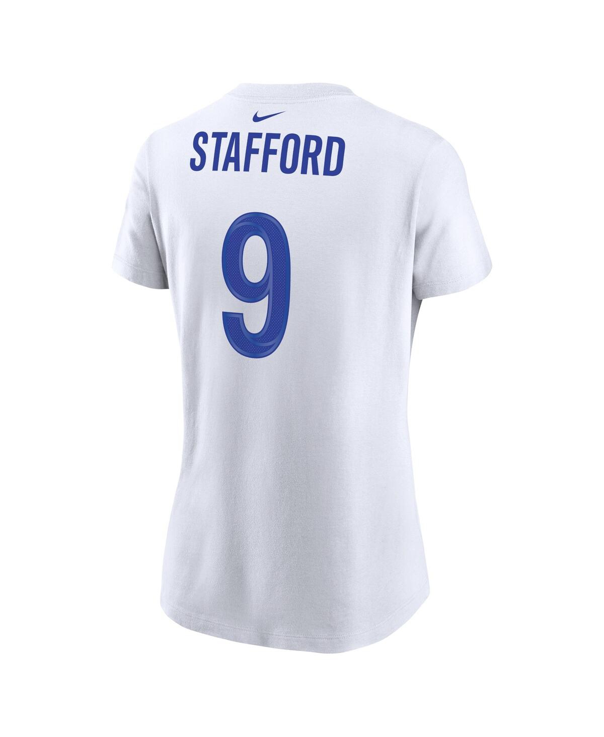 Women's Nike Matthew StaffordLos Angeles Rams Super Bowl Lvi Bound Name and Number T-shirt - White