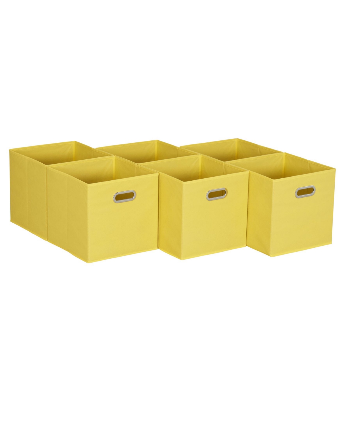 Fabric Cube Storage Bins Set, 6 Piece - Bright Yellow