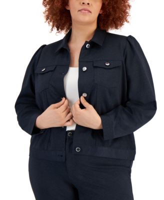 calvin klein plus size denim jacket