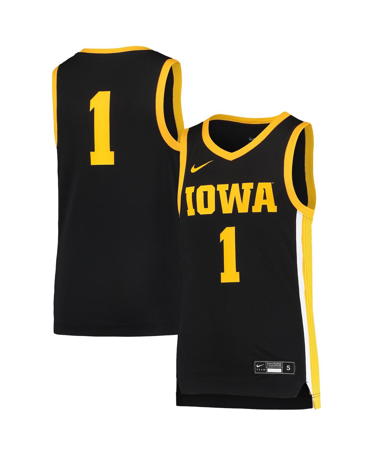 Big Boys Nike 1Iowa Hawkeyes Team Replica Basketball Jersey - Black