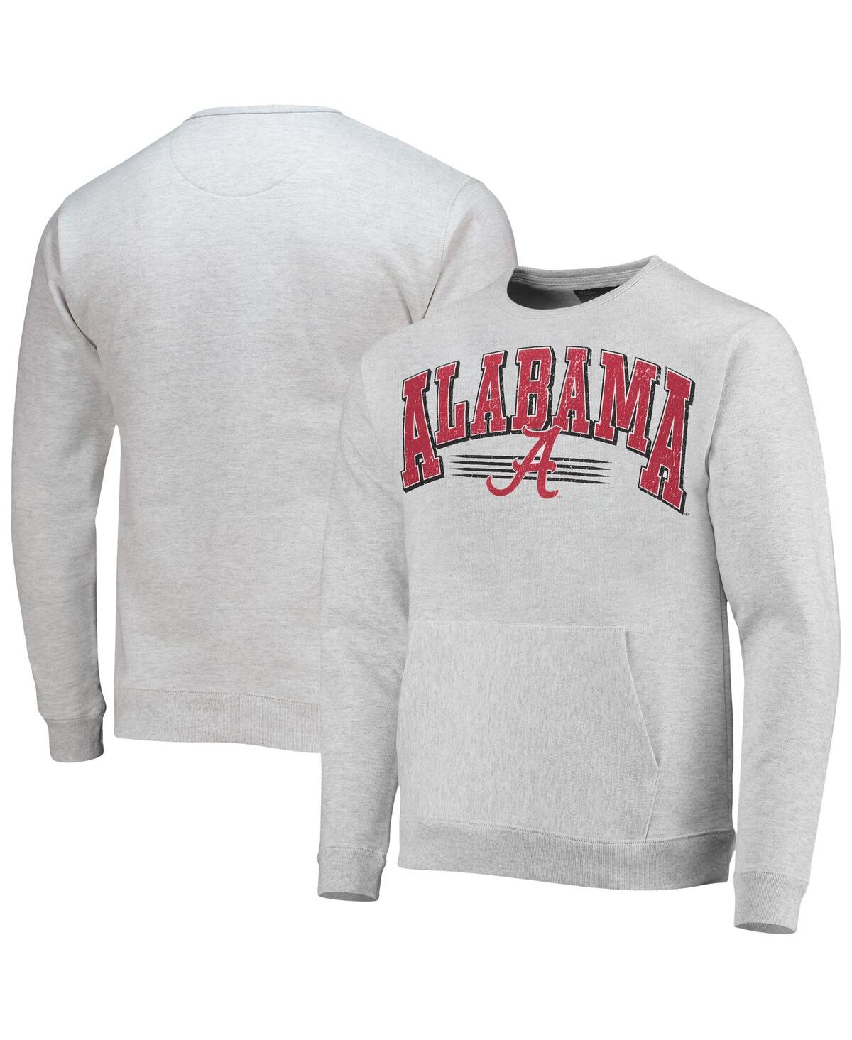 LEAGUE COLLEGIATE WEAR MEN'S LEAGUE COLLEGIATE WEAR HEATHER GRAY ALABAMA CRIMSON TIDE UPPERCLASSMAN POCKET PULLOVER SWEATSH 
