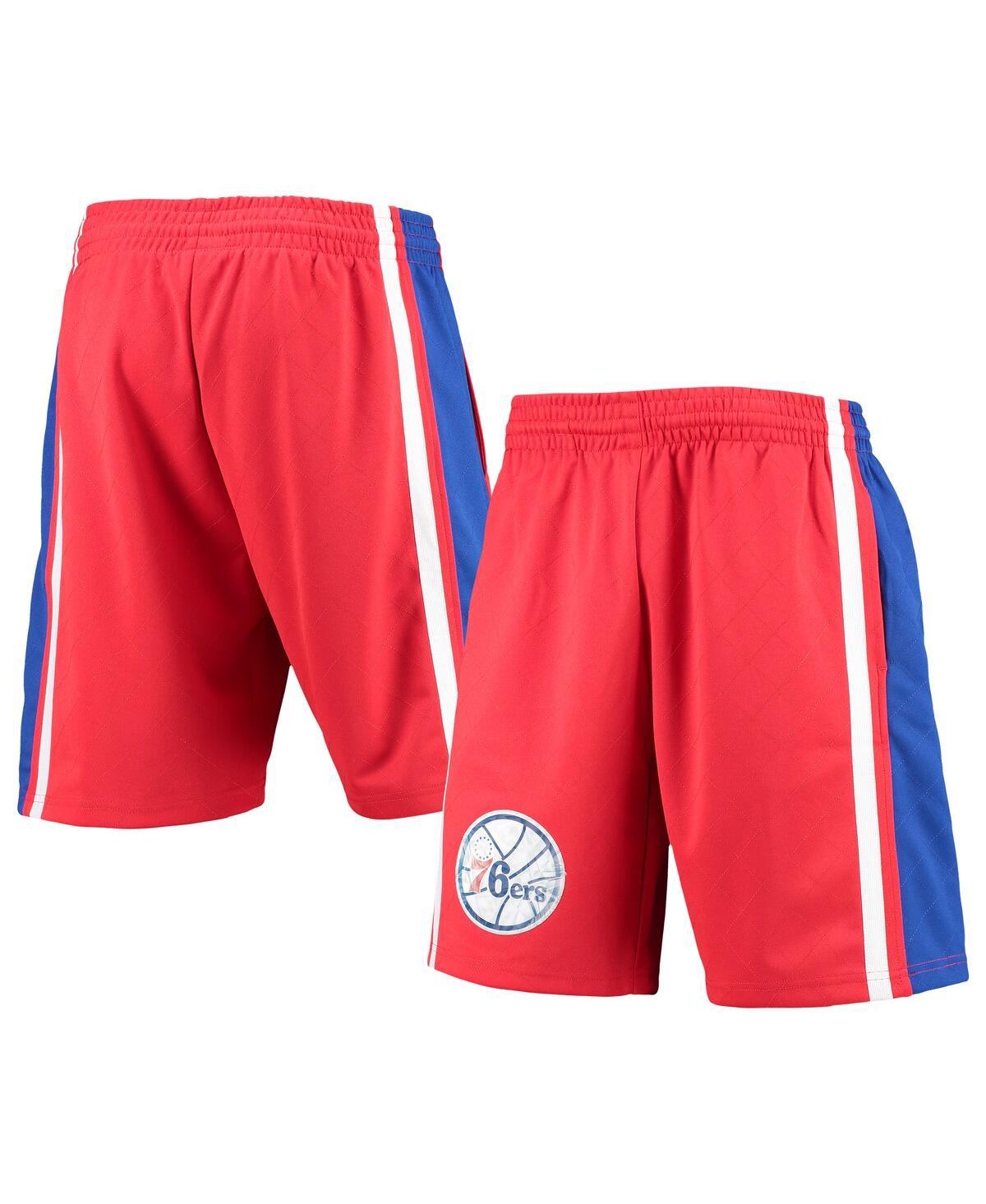 Men's Mitchell & NessPhiladelphia 76Ers Hardwood Classics 75th Anniversary Swingman Shorts - Red