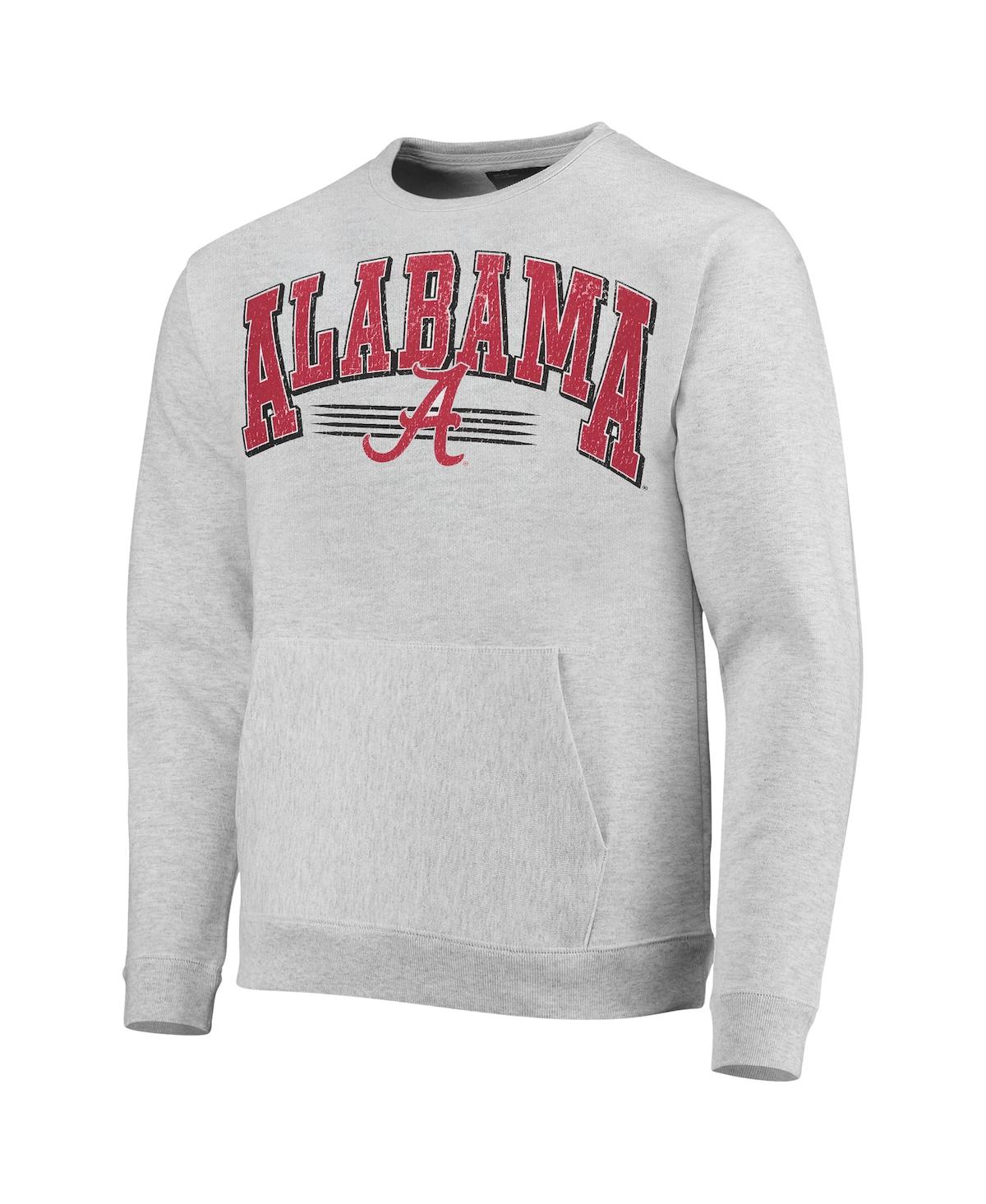 LEAGUE COLLEGIATE WEAR MEN'S LEAGUE COLLEGIATE WEAR HEATHER GRAY ALABAMA CRIMSON TIDE UPPERCLASSMAN POCKET PULLOVER SWEATSH 
