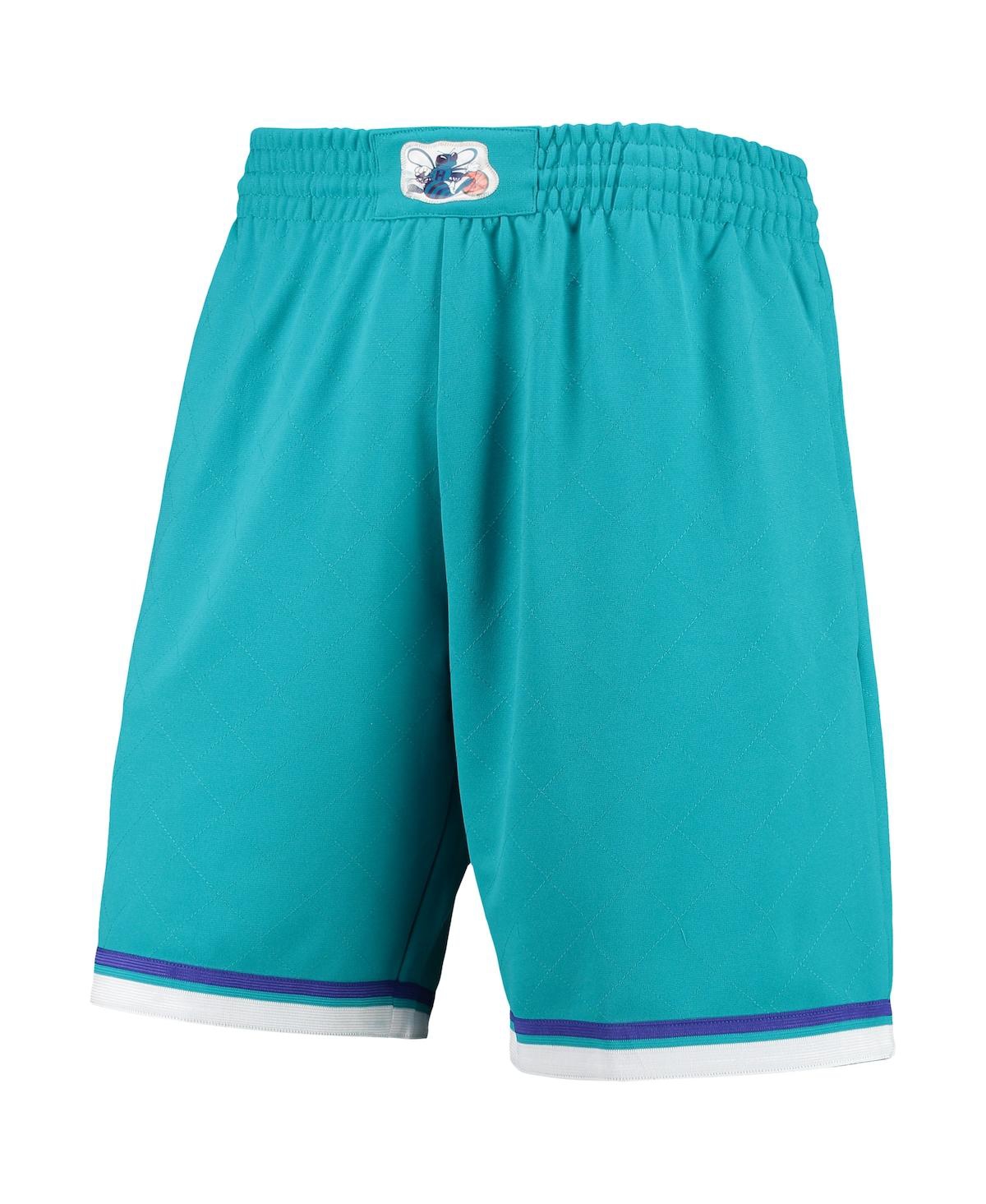 Men's Mitchell & NessCharlotte Hornets 1992 Hardwood Classics 75th Anniversary Swingman Shorts - Teal