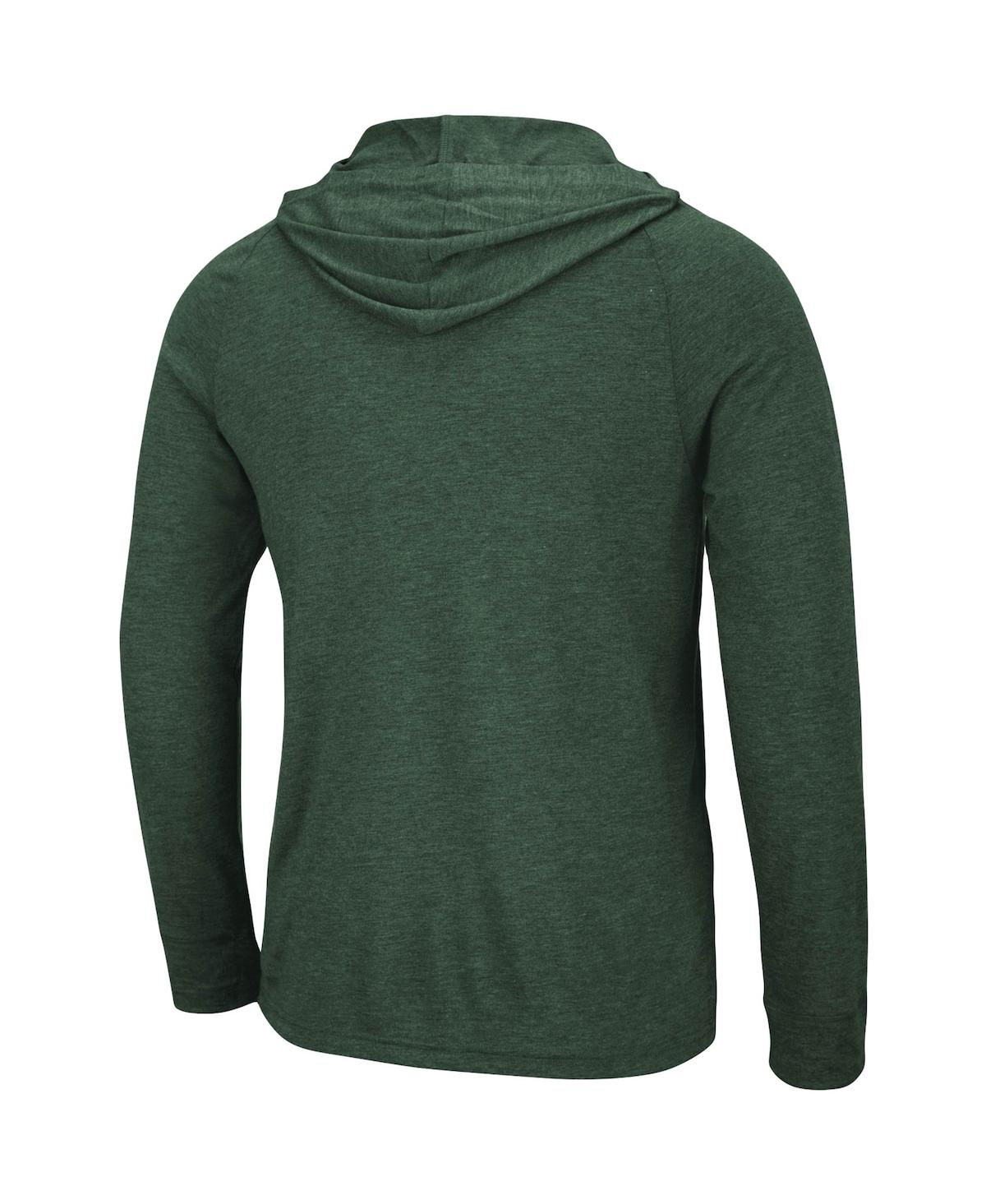 Men's ColosseumMichigan State Spartans Big and Tall Wingman Raglan Hoodie T-shirt - Heathered Green