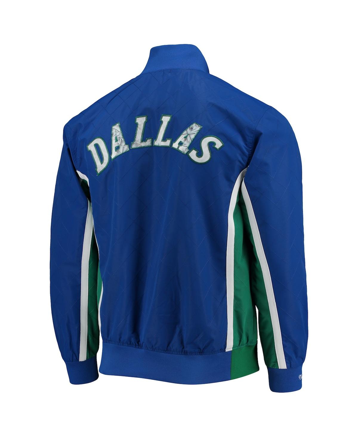 Men's Dallas MavericksMitchell & Ness Hardwood Classics 75th Anniversary Authentic Warmup Full-Snap Jacket - Blue