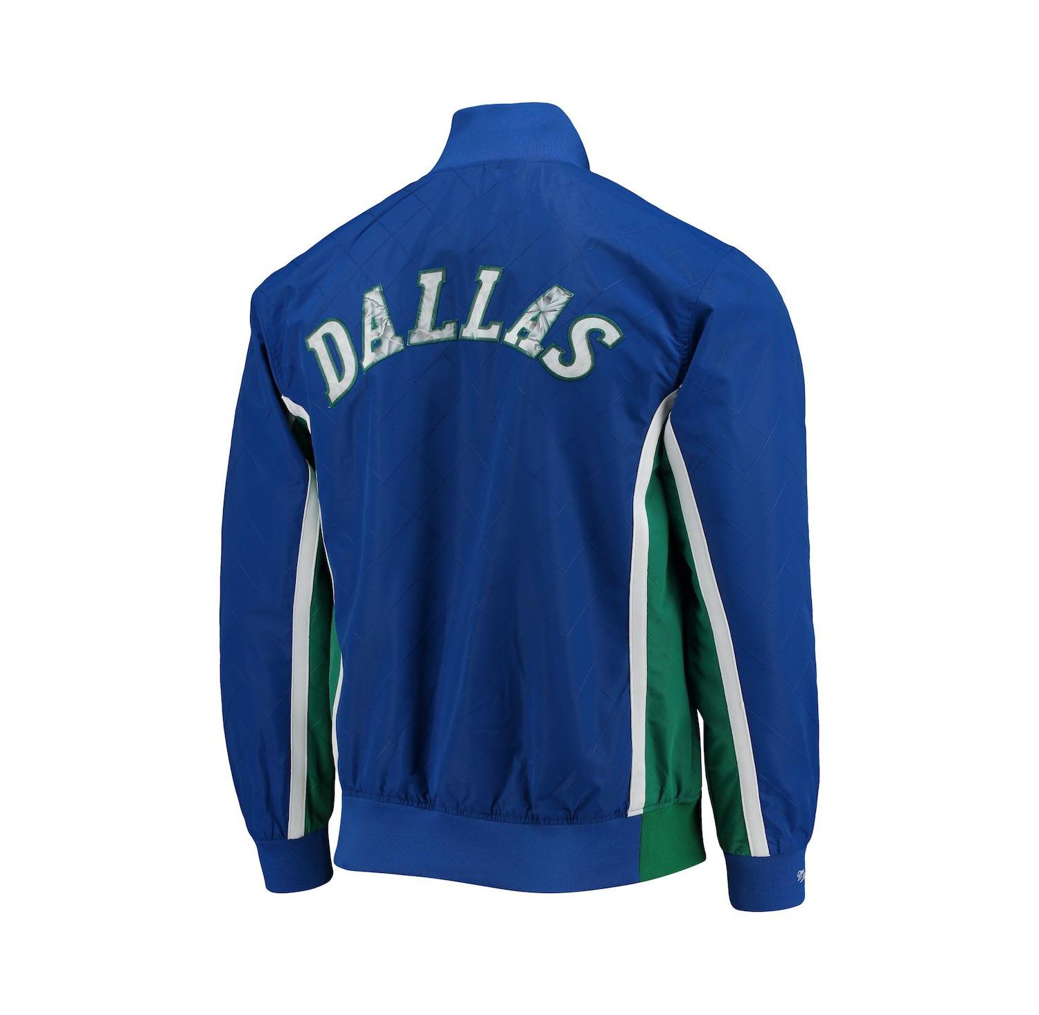 Men's Dallas Mavericks Blue Hardwood Classics 75th Anniversary Authentic Warmup Full-Snap Jacket