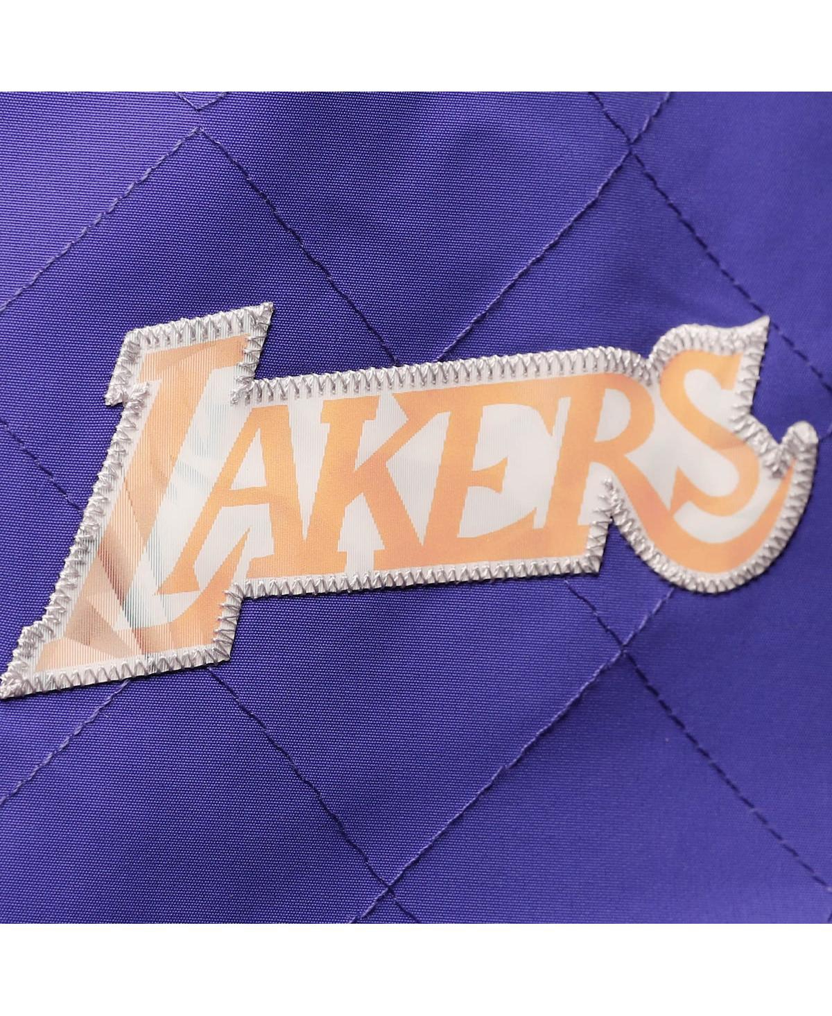 Men's Los Angeles LakersMitchell & Ness Hardwood Classics 75th Anniversary Authentic Warmup Full-Snap Jacket - Purple