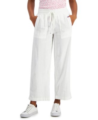 tommy hilfiger white linen pants