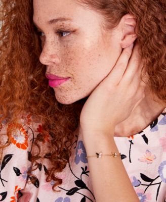 Gold-Tone Crystal Social Butterfly Station Bracelet