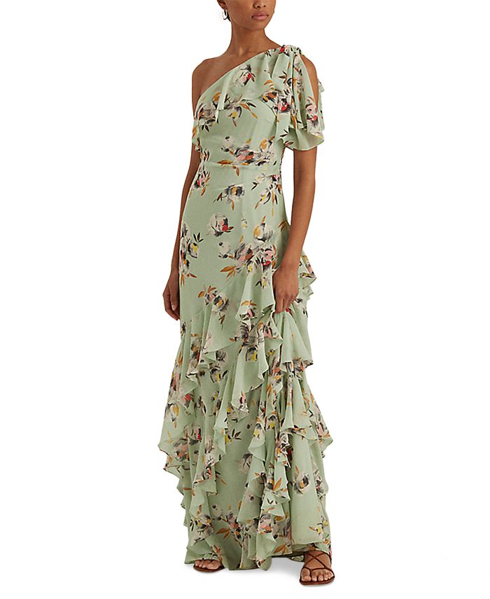 Lauren Ralph Lauren Floral Crinkled Georgette Gown & Reviews - Dresses
