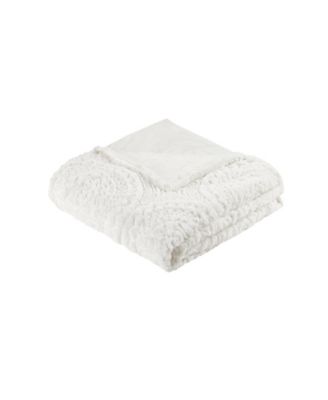 Madison Park Arya Embroidered Medallion Faux Fur 3-Pc. Duvet Cover Set, King