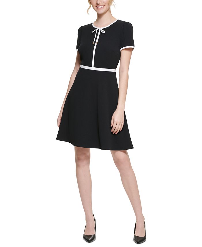 Hde Plus Size Peter Pan Collar Dress Fit and Flare Collared Casual Skater Dress