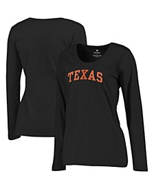 Women's Black Texas Longhorns Arch Long Sleeve T-shirt