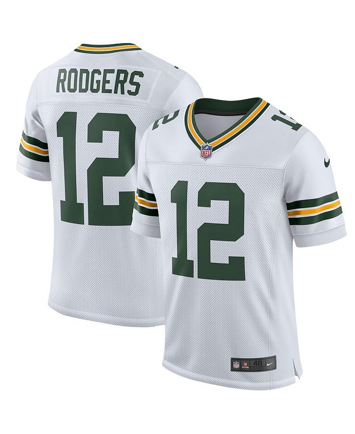 Men's Aaron Rodgers White Green Bay Packers Classic Elite Player Jersey