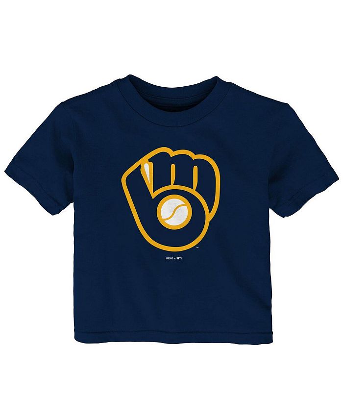 Outerstuff Youth Navy Milwaukee Brewers Logo Primary Team T-Shirt Size: Small