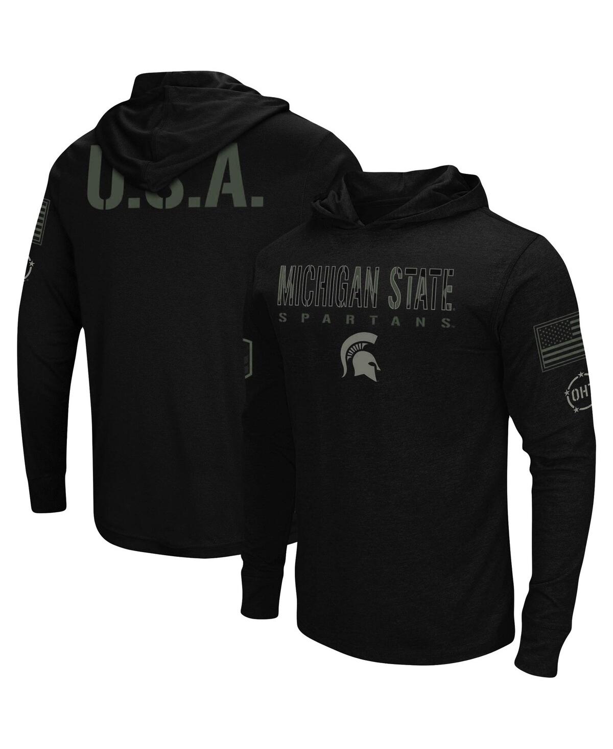 Men'sMichigan State Spartans Oht Military-Inspired Appreciation Hoodie Long Sleeve T-shirt - Black