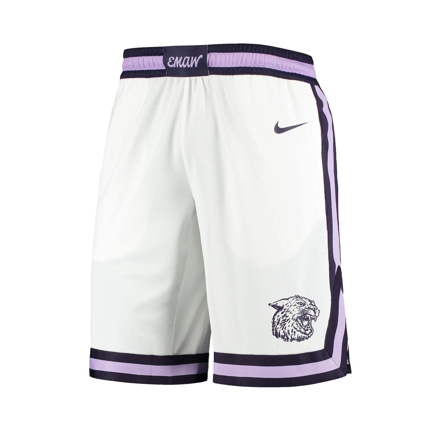 Men's White Kansas State Wildcats Replica Basketball Shorts