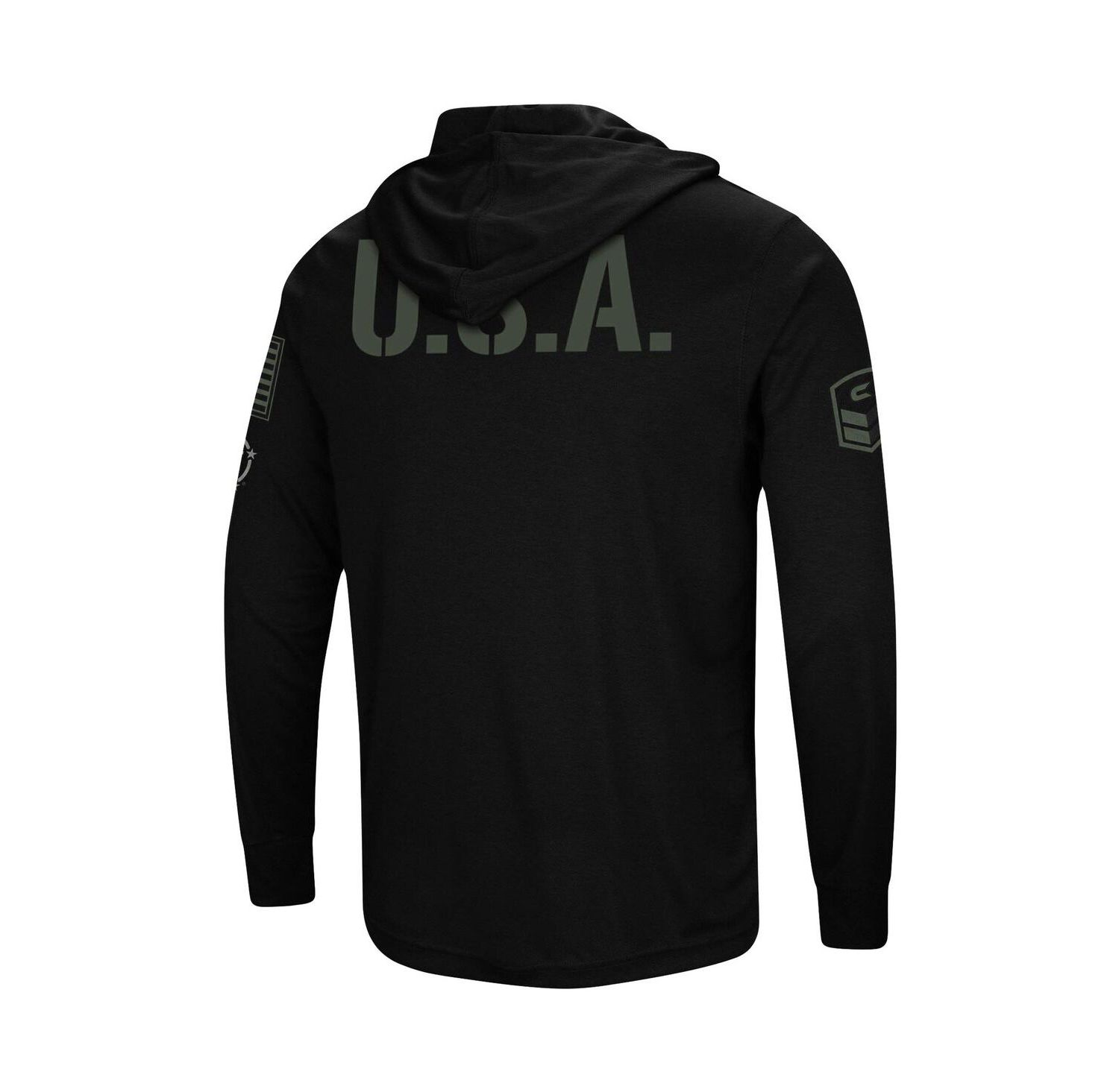 Men's Black Wisconsin Badgers OHT Military-Inspired Appreciation Hoodie Long Sleeve T-shirt