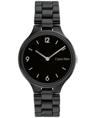 Calvin Klein - Women's Linked Black Ceramic Bracelet Watch 32mm