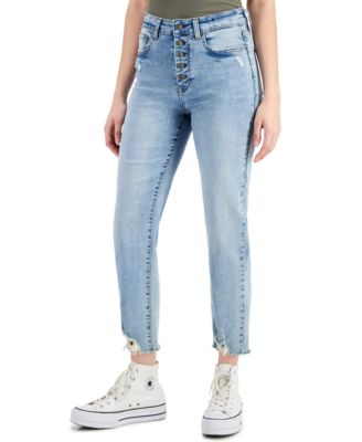 Vanilla Star - Juniors' Ripped Slim Straight-Leg Jeans