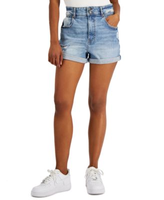 Vanilla Star - Juniors' Double-Button True Mom Shorts
