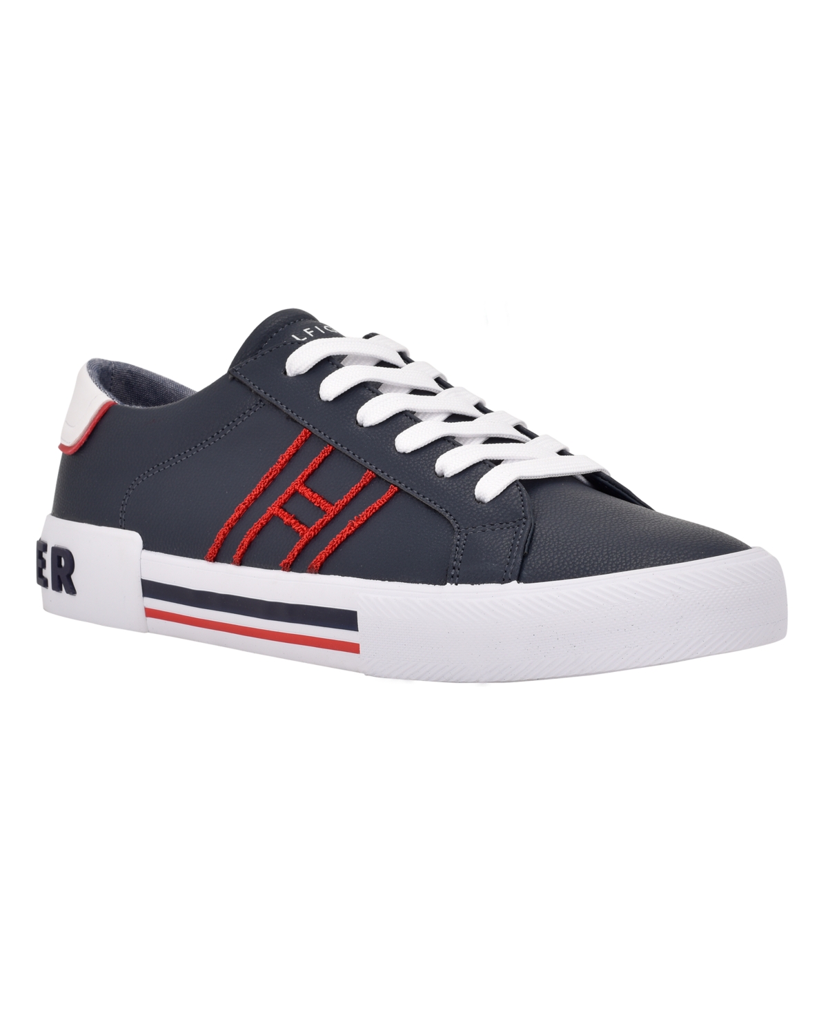 Tommy Hilfiger Pent Low Top Sneaker With 'h' Logo Men's Shoes In Navy ...