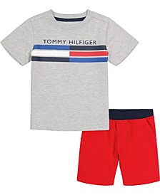 Baby Boys Heather Logo T-shirt and French Terry Shorts, 2-Piece Set