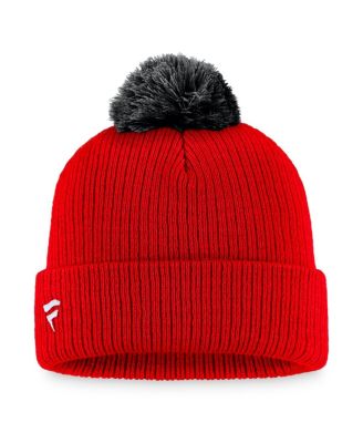 Men's Red Chicago Blackhawks Team Cuffed Knit Hat with Pom
