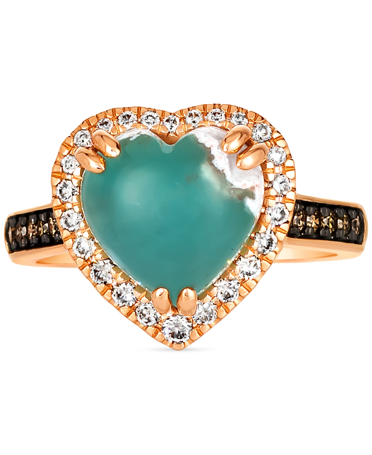 Le Vian Aquaprase Candy (3-1/5 ct. t.w.) & Diamond (1/3 ct. t.w.) Heart Ring in 14k- Rose Gold