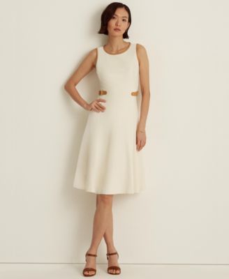 ralph lauren buckled ponte dress