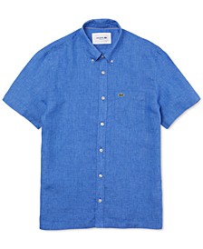 Men's Classic Fit Linen Pocket Shirt