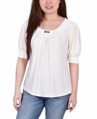 売れ筋商品|||ニューヨークコレクション カットソー トップス レディース Women's Short Balloon Sleeve Top with Hardware Lava 21254477_fpx.tif?$filterlrg$&
