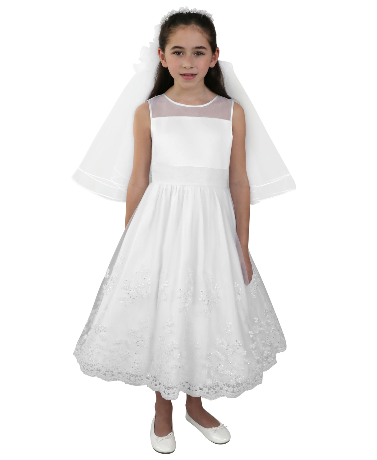 Us Angels Little Girls The Mia Communion Dress In White