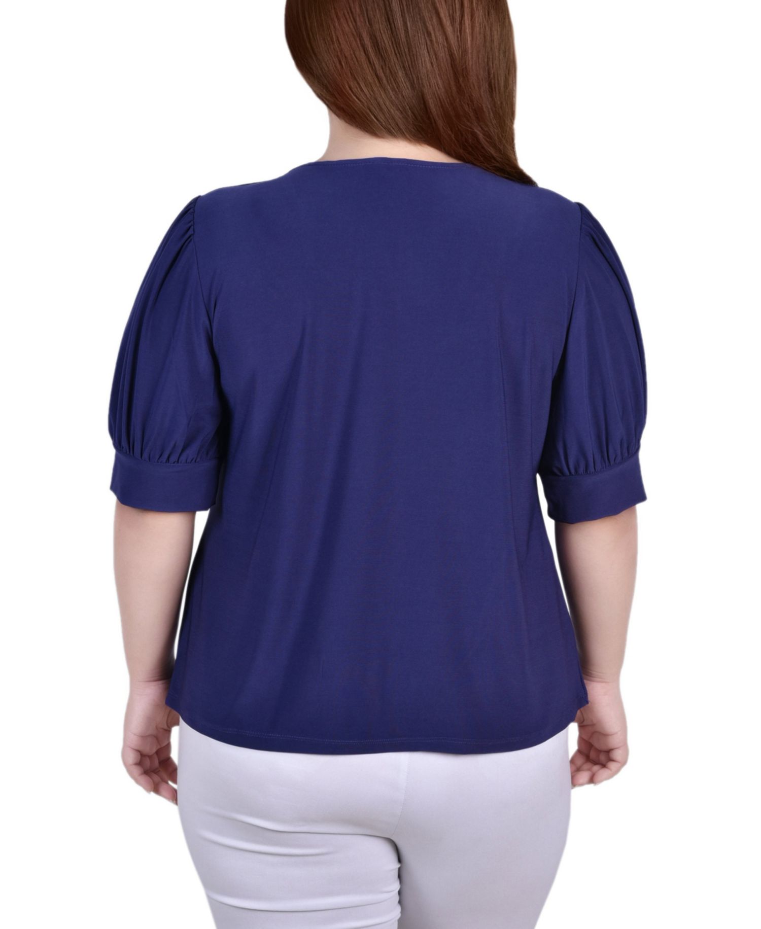 Petite Short Sleeve Balloon Sleeve Top