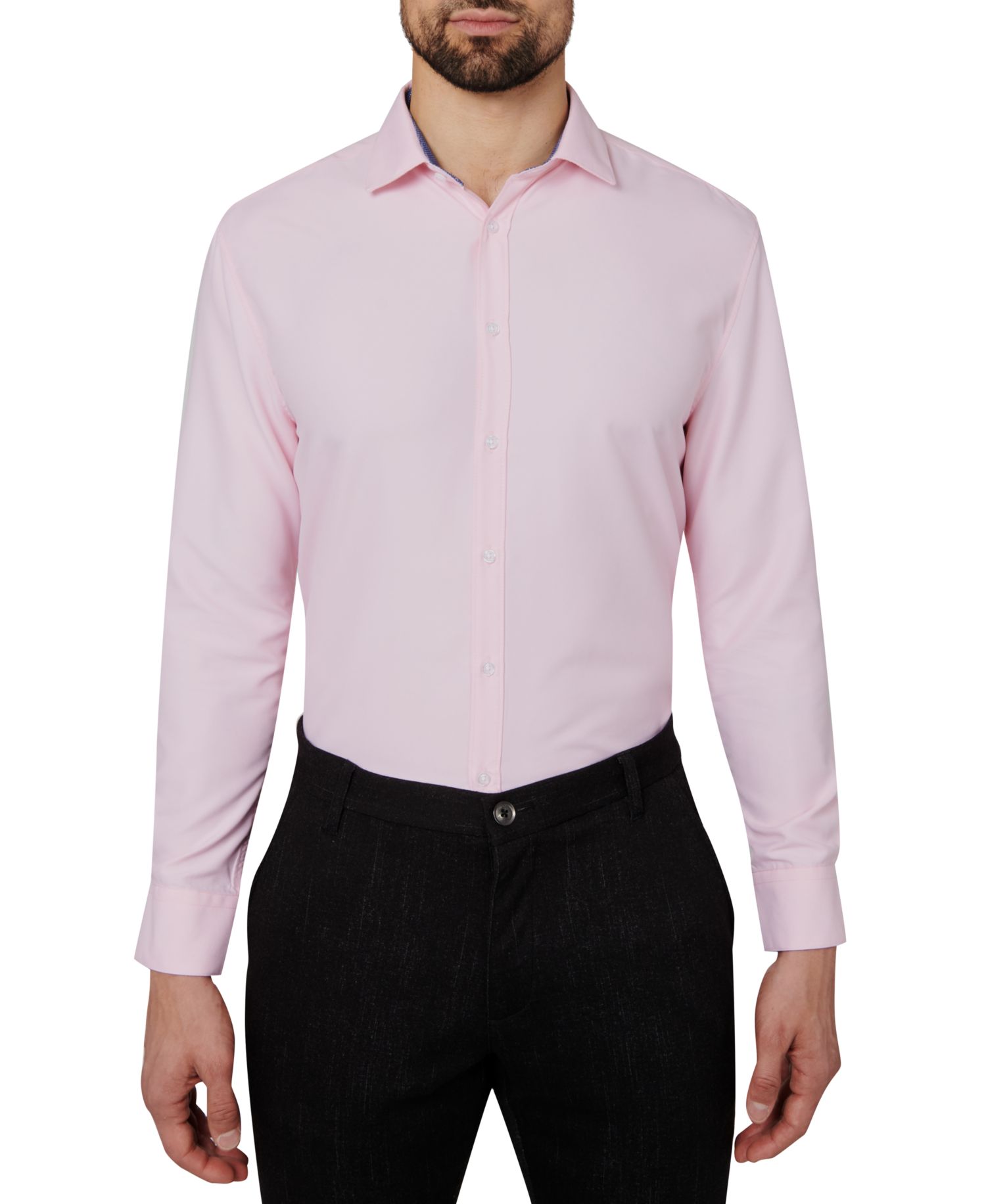 Men's Regular Fit Solid Wrinkle Free Performance Dress Shirt