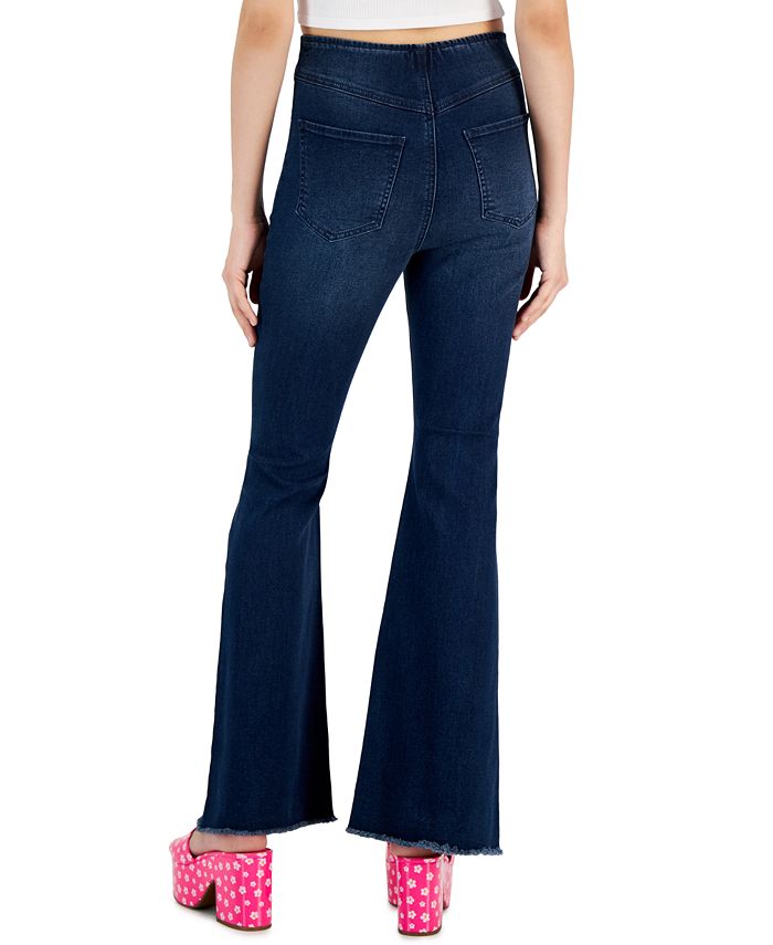 Tinseltown Women's PullOn FrayedHem FlareLeg Denim Jeans Macy's