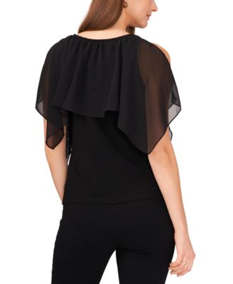 MSK Petite Beaded Overlay Top