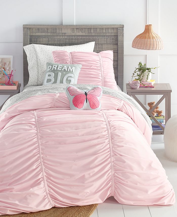 Closeout! Charter Club Kids Ruched 2-pc. Comforter Set, Twin/Twin XL, Created for Macy's - Pink