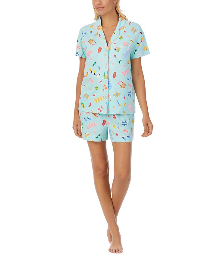 Cuddl Duds Notch Collar Boxer Shorts Pajama Set & Reviews All Pajamas